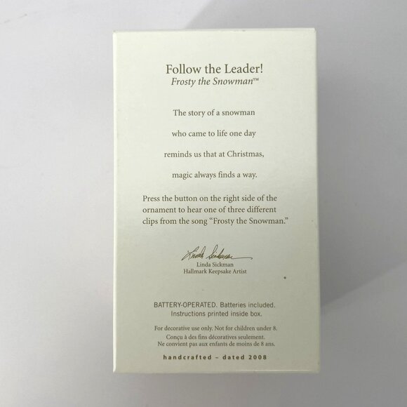 Hallmark Keepsake Follow The Leader Frosty The Snowman Christmas Ornament Sound - Picture 5 of 7